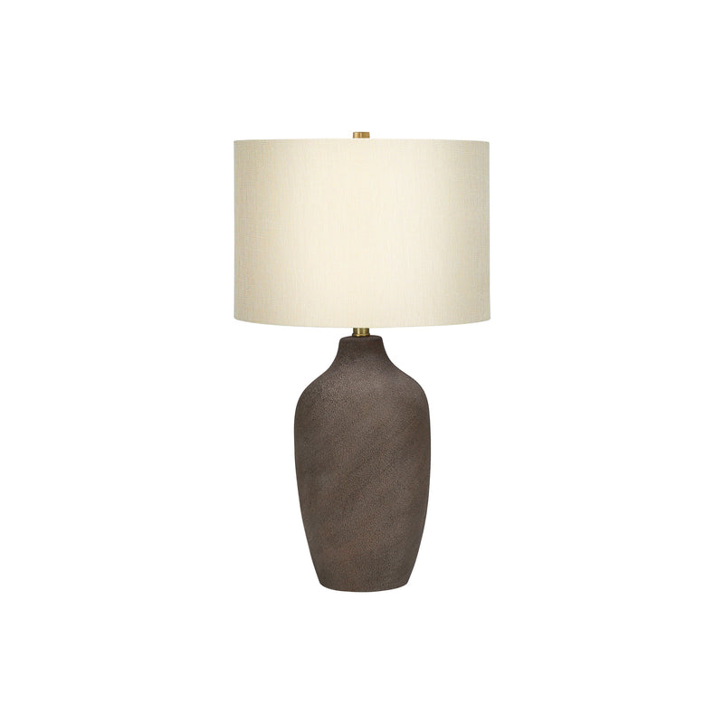 Lampe de Table - 27"H / Céramique grise / Beige - produit sur fond blanc