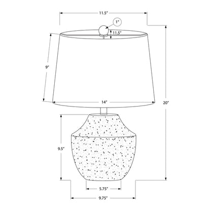 Lampe de Table - 20"H / Béton crème / Ivoire - schéma technique