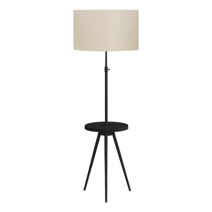 Lampe sur pied trépied - 63"H / Métal noir / USB - produit sur fond blanc