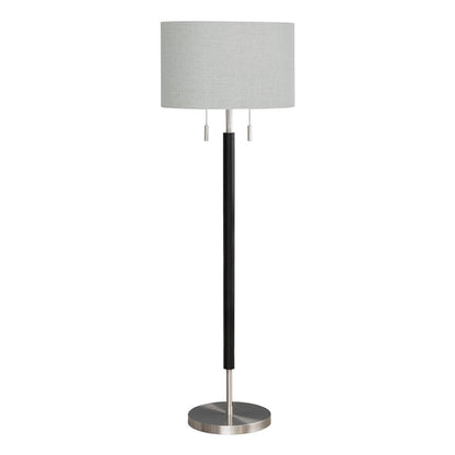 Lampe sur pied - 60"H / Métal nickel / Gris - produit sur fond blanc