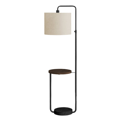 Lampe sur pied - 67"H / Métal noir / Beige / USB - produit sur fond blanc