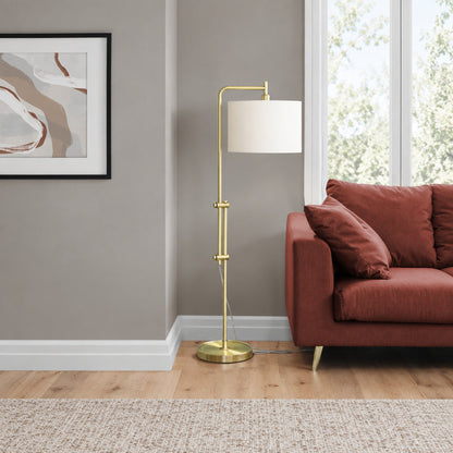 Lampe sur pied - 63"H / Métal laiton / Ivoire - vue d’ambiance