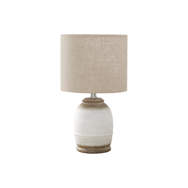 Lampe de Table - 16"H / Résine crème / Beige - produit sur fond blanc