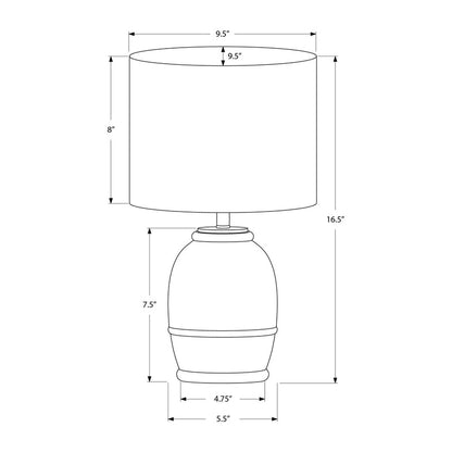 Lampe de Table - 16"H / Résine crème / Beige - schéma technique