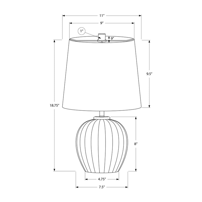 Lampe de Table - 19"H / Résine beige / Beige - schéma technique