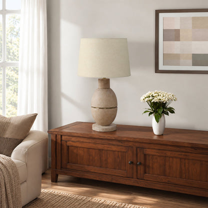Lampe de Table - 25"H / Résine beige / Beige - vue d’ambiance