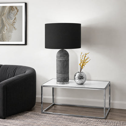 Lampe de Table - 28"H / Résine grise / Noir - vue d’ambiance