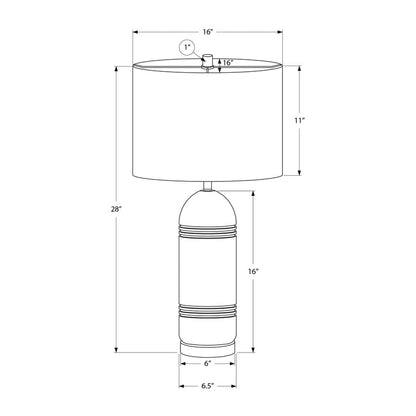 Lampe de Table - 28"H / Résine grise / Noir - schéma technique