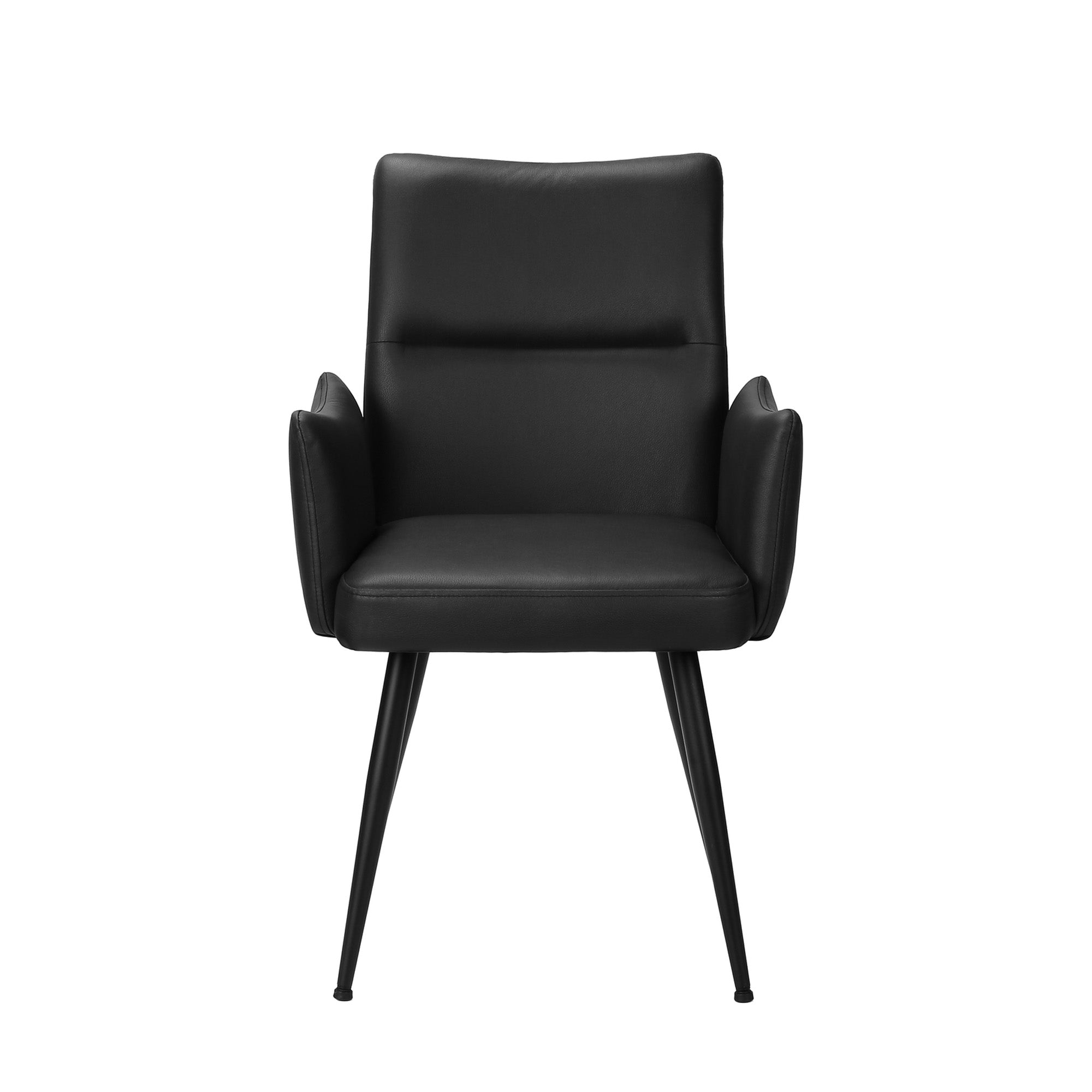 Lassy - Dining Chair - Black PU Leather