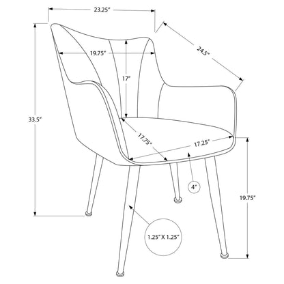 Pisco - Dining Chair - Black PU Leather and Grey Fabric