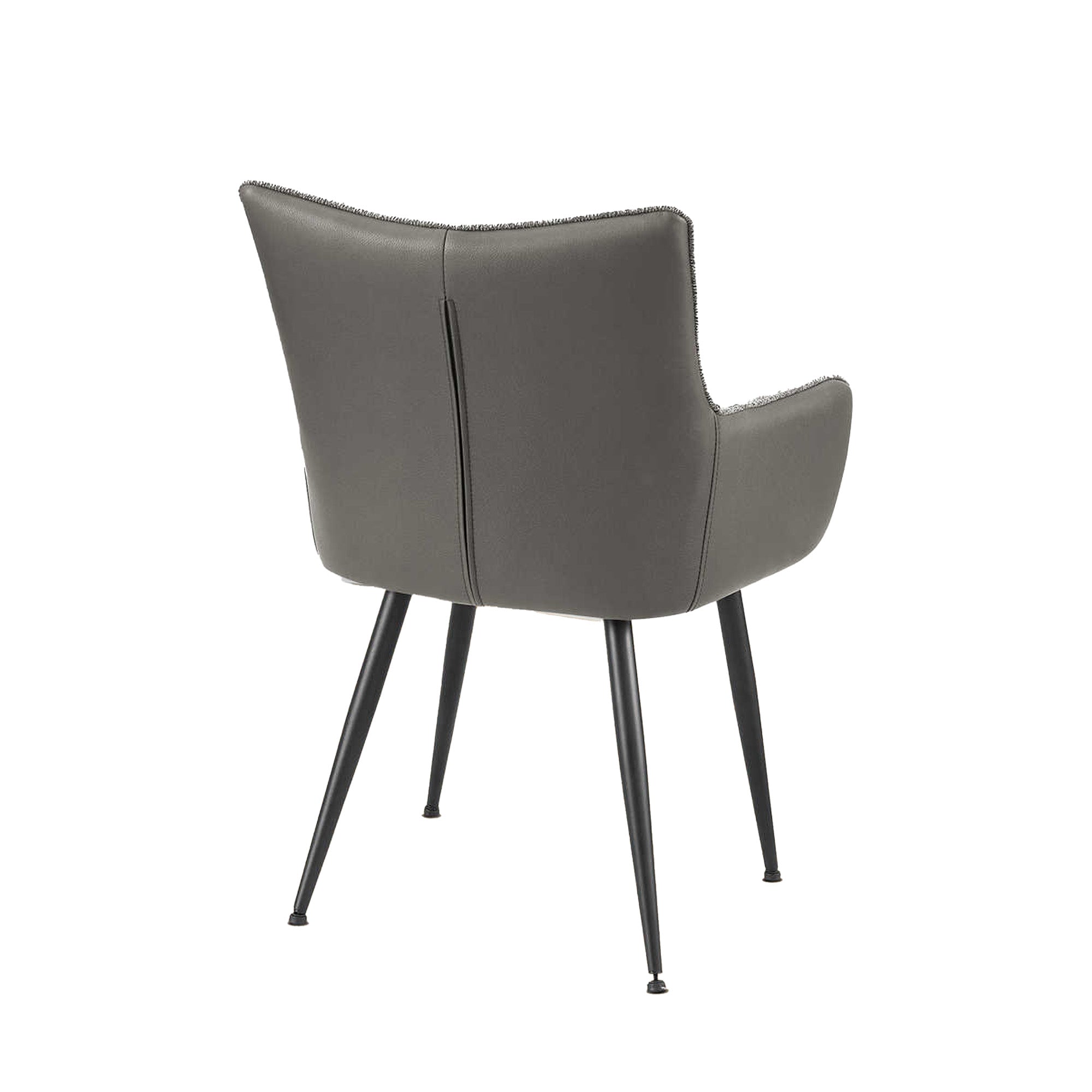 Pisco - Chaise de Salle à Manger - Simili-Cuir Gris et Tissu Gris