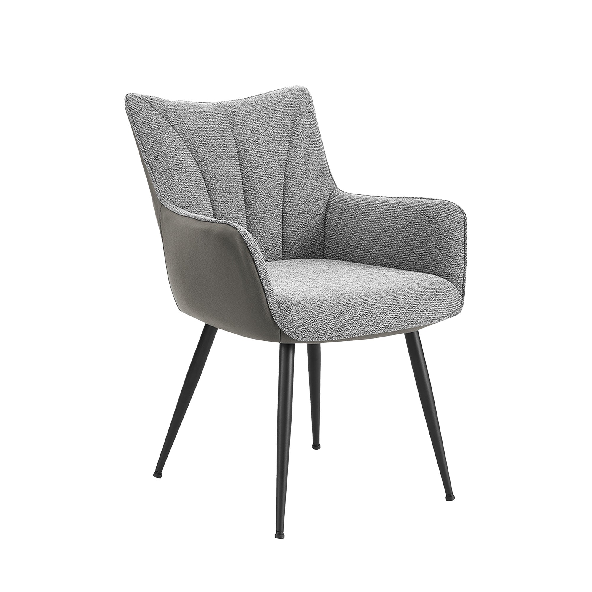 Pisco - Chaise de Salle à Manger - Simili-Cuir Gris et Tissu Gris