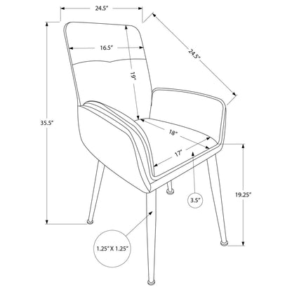 Naomi - Dining Chair - Taupe PU Leather and Brown Fabric