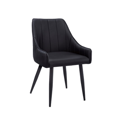 Vera - Dining Chair - Black PU Leather