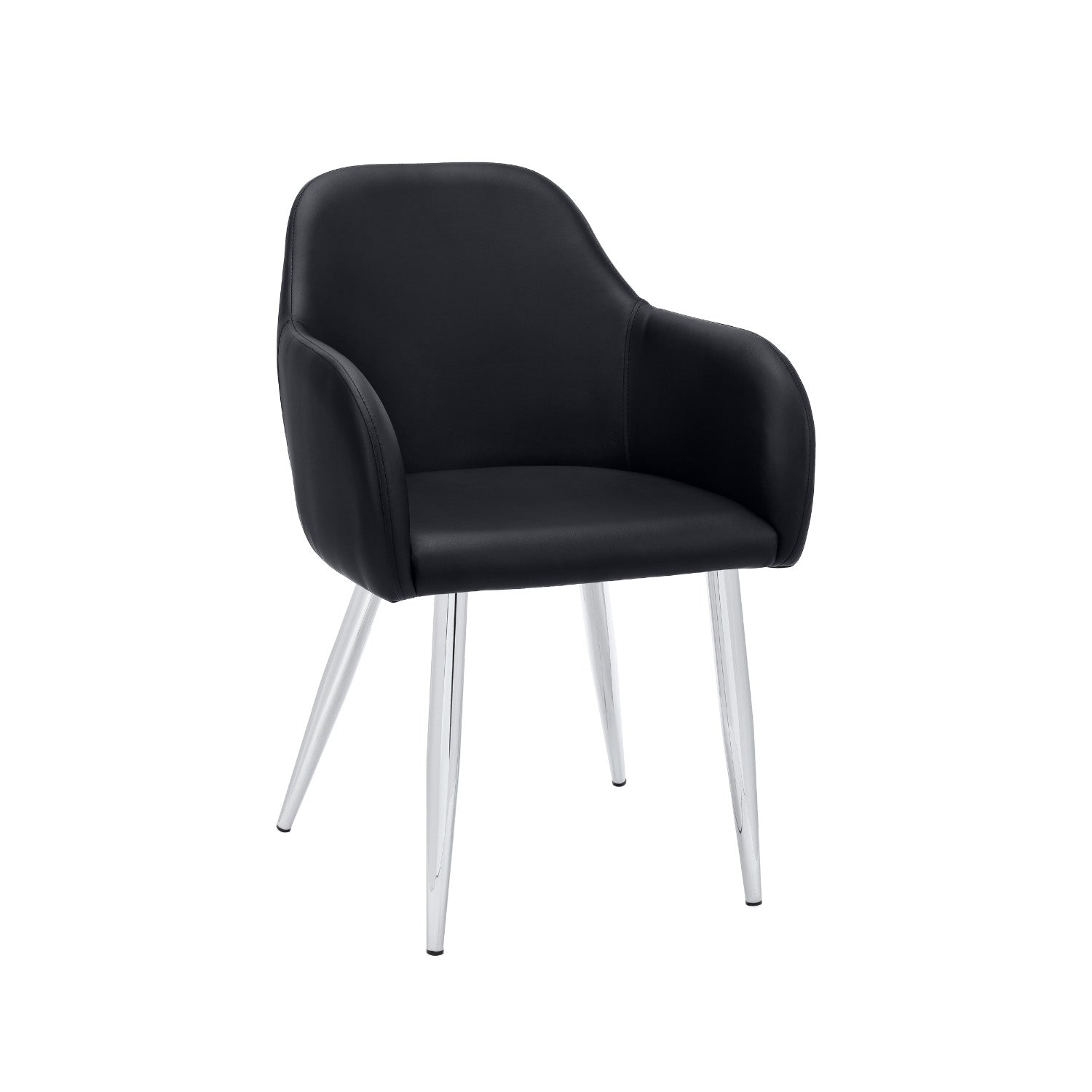 Lena - Dining Chair - Black PU Leather