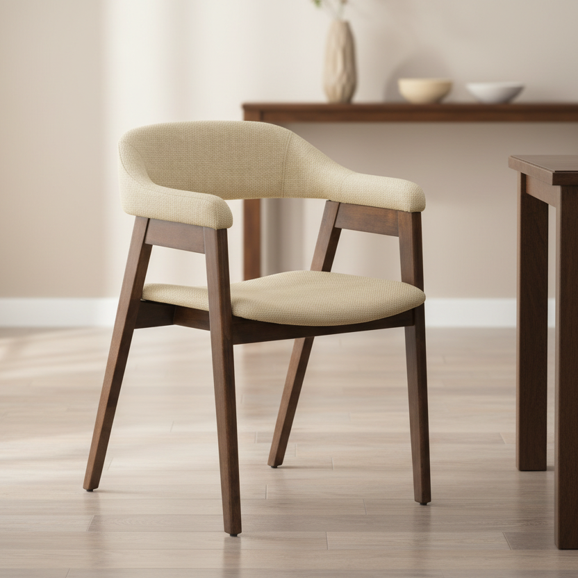 Floriane - Dining Chair - Walnut and Sand
