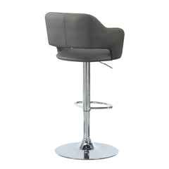 Hydraulic Bar Chair - 1pcs / Swivel / Light Grey / Chrome Metal