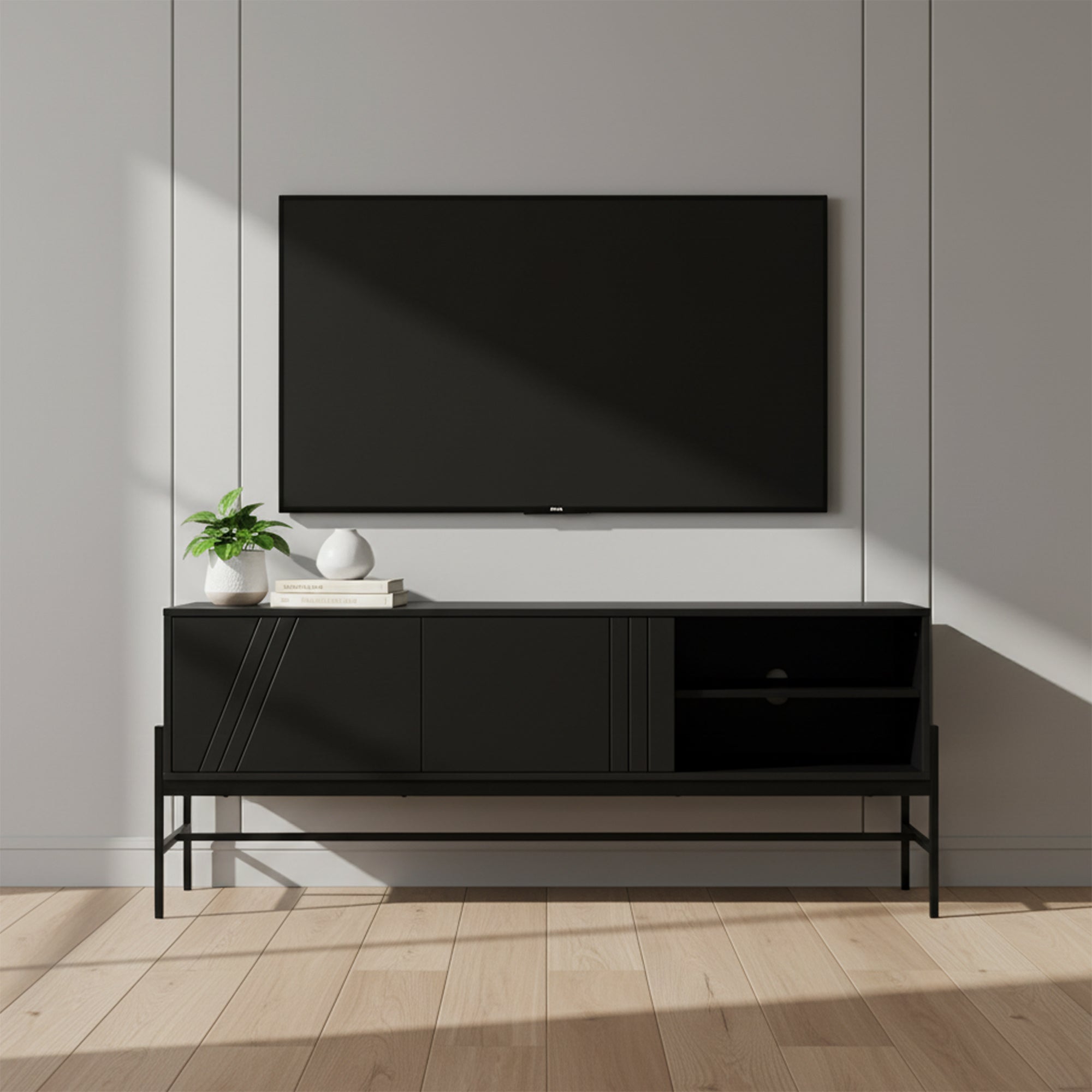 Vigo - TV Stand - Black - 60 in