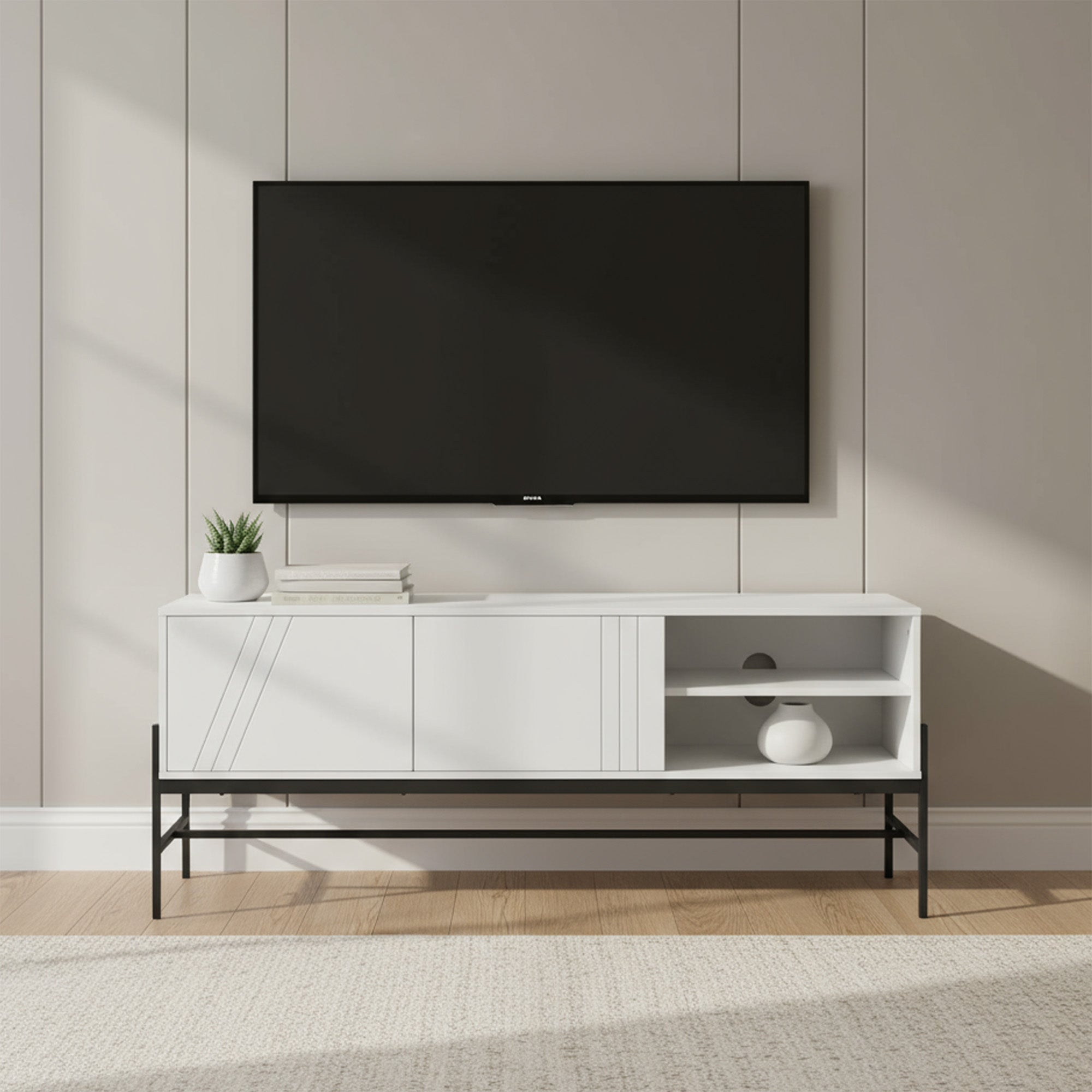 Vigo - Meuble de TV - Blanc - 60 po