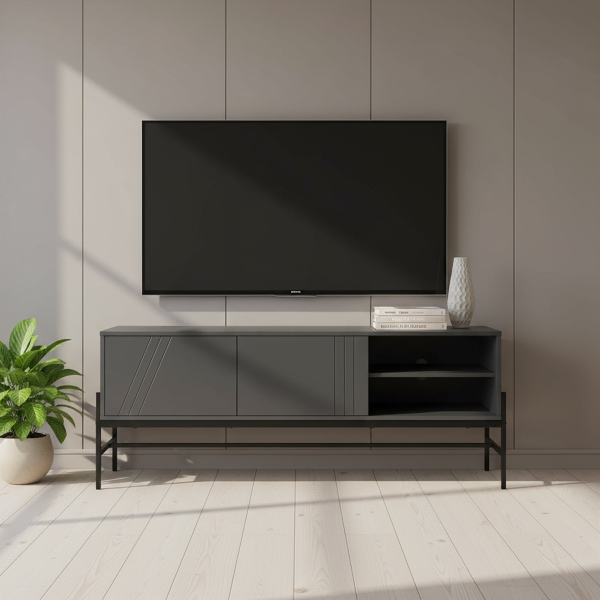 Vigo - TV Stand - Gray - 60 in
