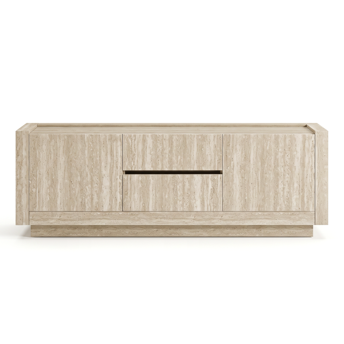 Alec - TV Stand - Travertine Stone Effect