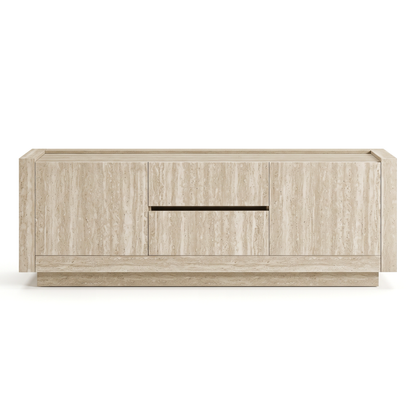 Alec - TV Stand - Travertine Stone Effect