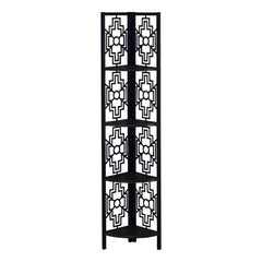 Corner Shelf Bookcase - 62"H / Black / Black Metal