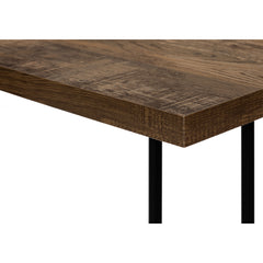 Side Table - 25"H / Brown Faux Wood / Black Metal