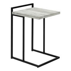 Side Table - 25"H / Gray Faux Wood / Black Metal