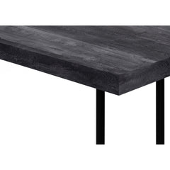 Side Table - 25"H / Black Faux Wood / Black Metal