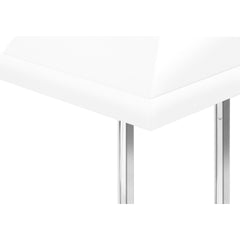 Side Table - 25"H / Glossy White / Metal Chrome