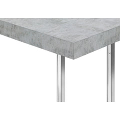 Table D'appoint - 25"H / Gris Ciment / Metal Chrome