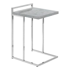 Table D'appoint - 25"H / Gris Ciment / Metal Chrome