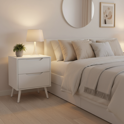 Basile - Table de Chevet - Blanc