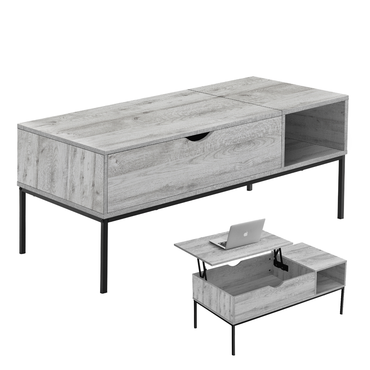 Henry - Coffee Table With Lift Top - Grey
