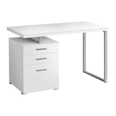 Computer desk - 3 drawers - 47 in - White