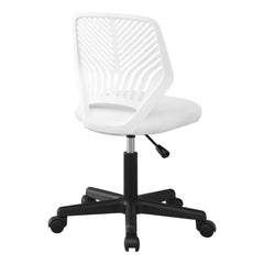 OFFICE CHAIR - WHITE / BLACK BASE / CASTERS