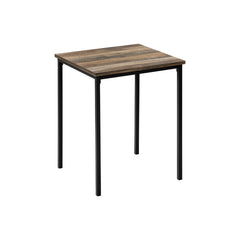 Table Set - 3pcs / Brown Faux Wood / Black Metal