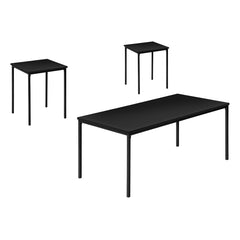 Table Set - 3pcs / Black / Black Metal