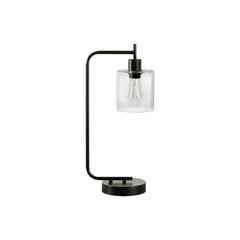 Table Lamp - 20"H / Black Metal / Glass / USB