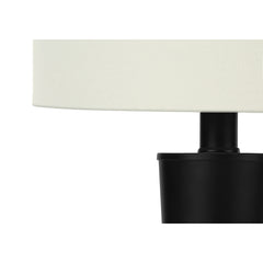 Lampe de Table - 2MCX / 24"H / Métal Noir / Ivoire / USB