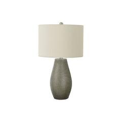 Lampe de Table - 24"H / Gris Résine / Ivoire