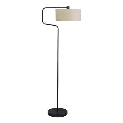 Floor lamp - 61"H / Beige / Black metal