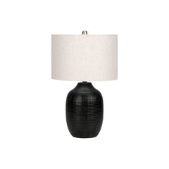 Table Lamp - 26"H / Ceramic Black / Ivory