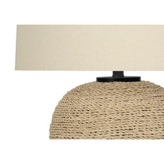 Lampe de Table - 25"H / Beige Rotin / Beige