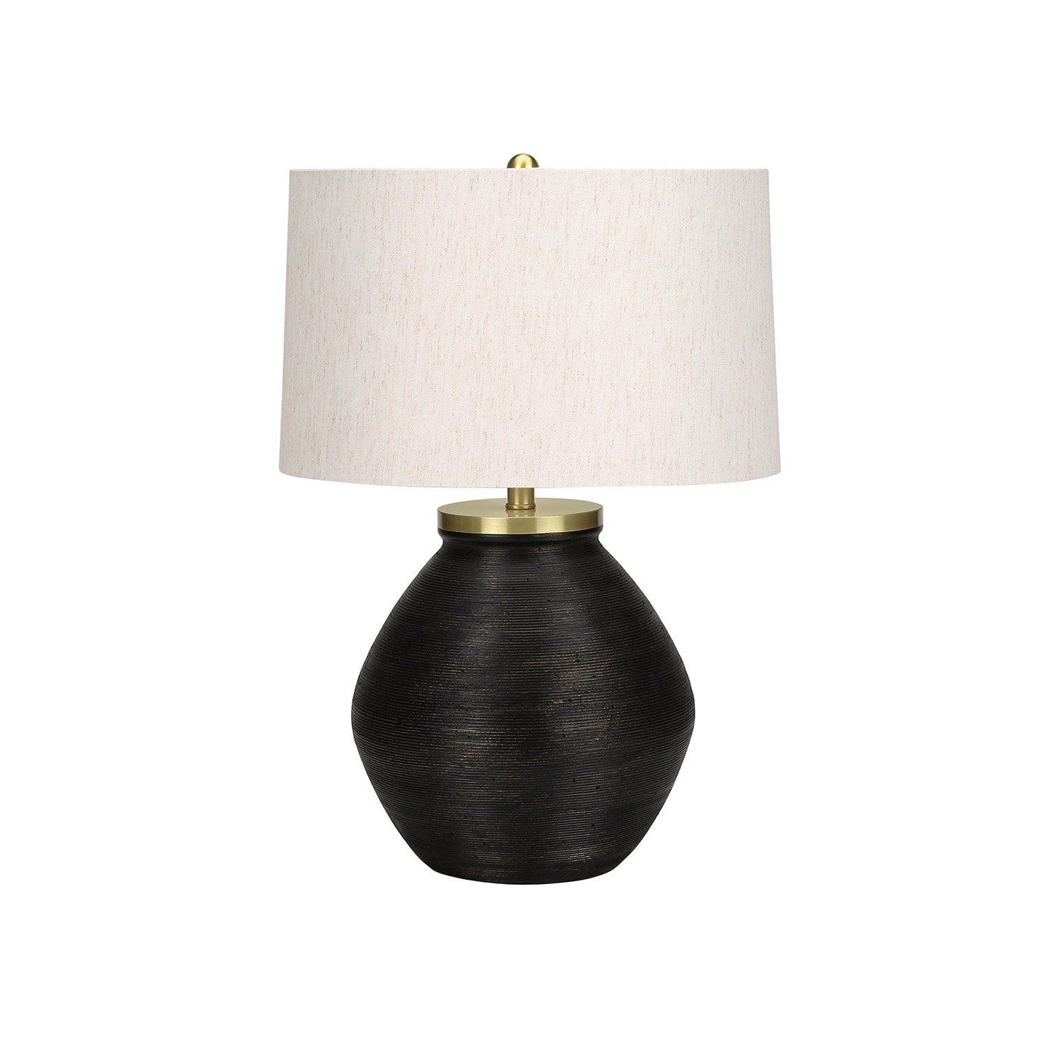 Table Lamp - 25"H / Concrete Black / Ivory