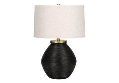 Table Lamp - 25"H / Concrete Black / Ivory