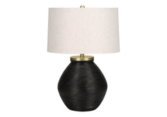 Lampe de Table - 25"H / Noir Beton / Ivoire