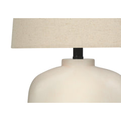Table Lamp - 25"H / Cream Resin / Beige