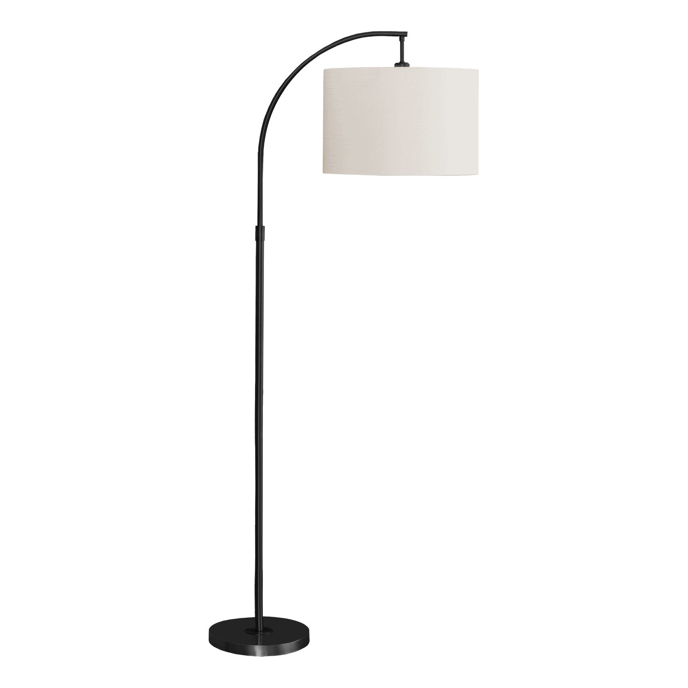Floor Lamp - 65"H / Ivory / Black Metal